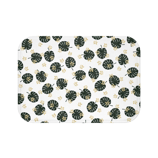 Tropical Leaf Bath Mat, Soft Bathroom Rug, Plant Lover Decor, Boho Home Accessory, Gifts for Housewarming, Beach Vibes