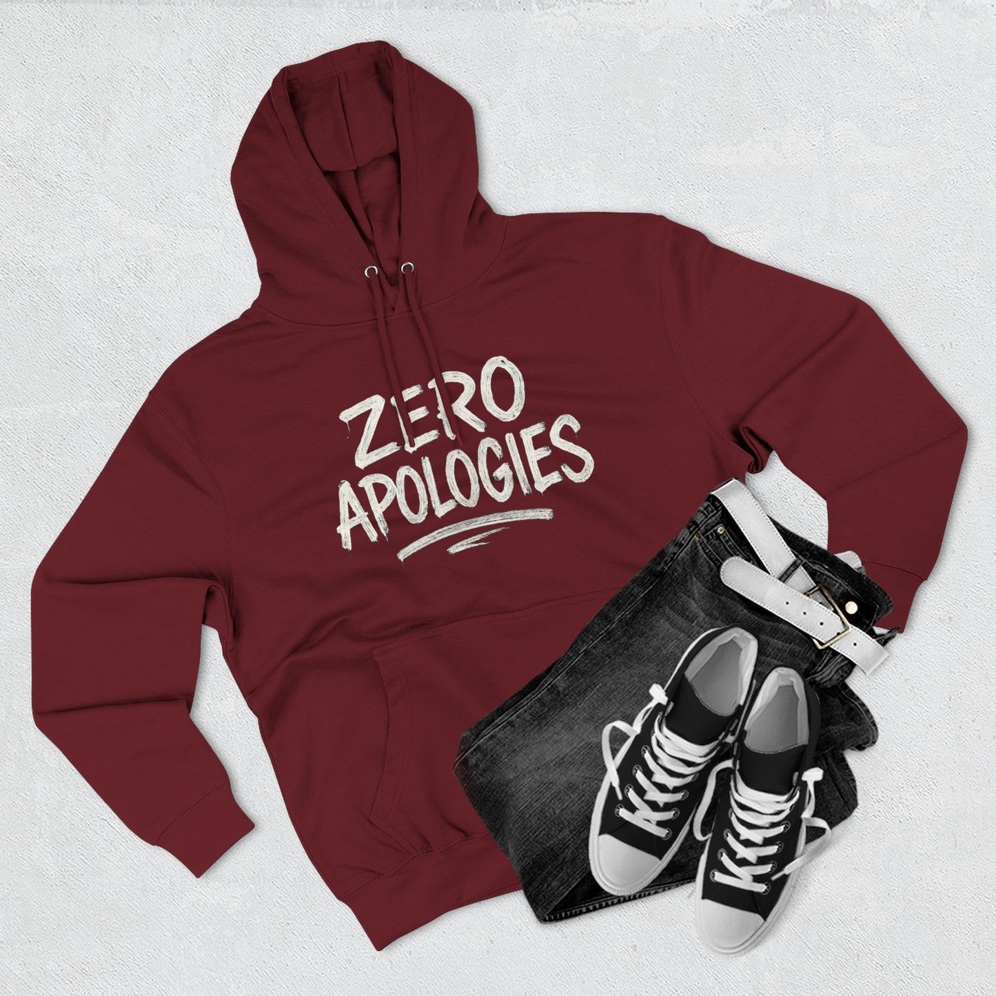 Zero Apologies Unisex Three-Panel Fleece Hoodie Afro Hair Black American T-shirt
