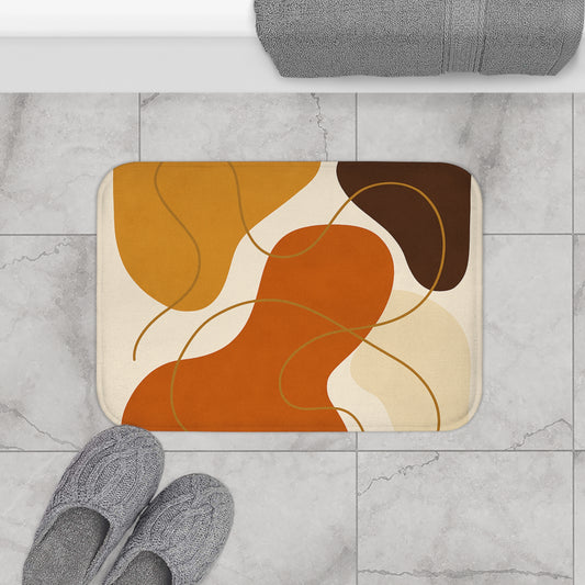 Boho Abstract Bath Mat, Cozy Bathroom Decor, Bathroom Rug, Floral Bath Mat, Home Spa Accessories, Gift for Homeowner