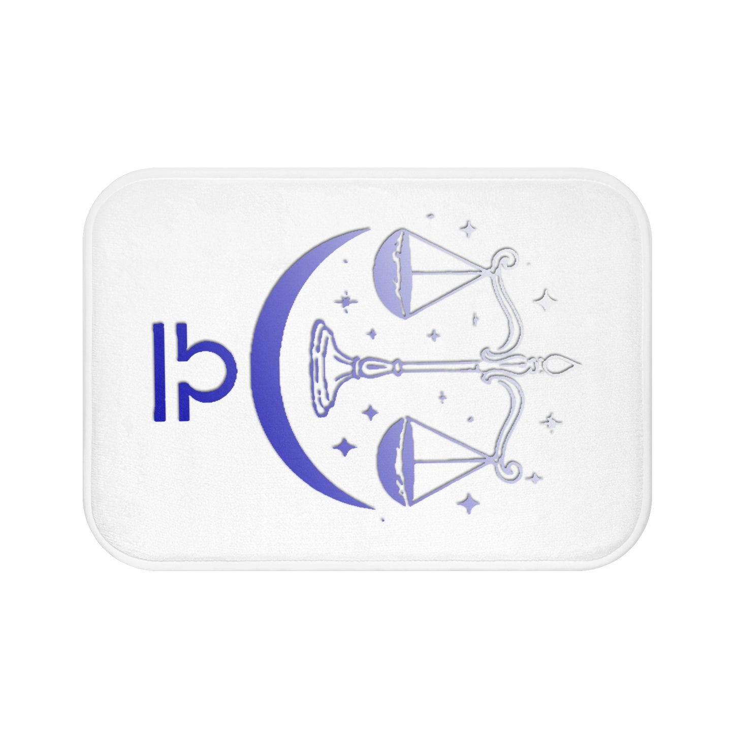 Libra Bathmat with Scales and Moon Design, Astrology Home Decor, Zodiac Gift, Bathroom Mat, Astrology Lover's Gift