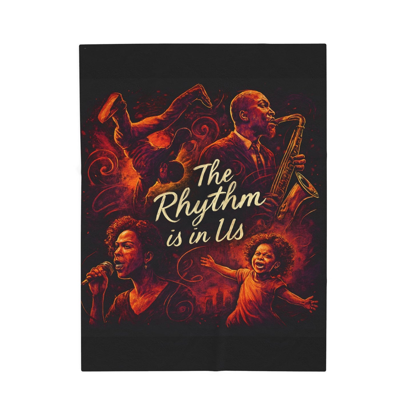 Rhythmic Velveteen Plush Blanket. Cozy Throw, Music Lover Gift, Home Decor, Unique Art Blanket, Warm Gift for Any Occasion