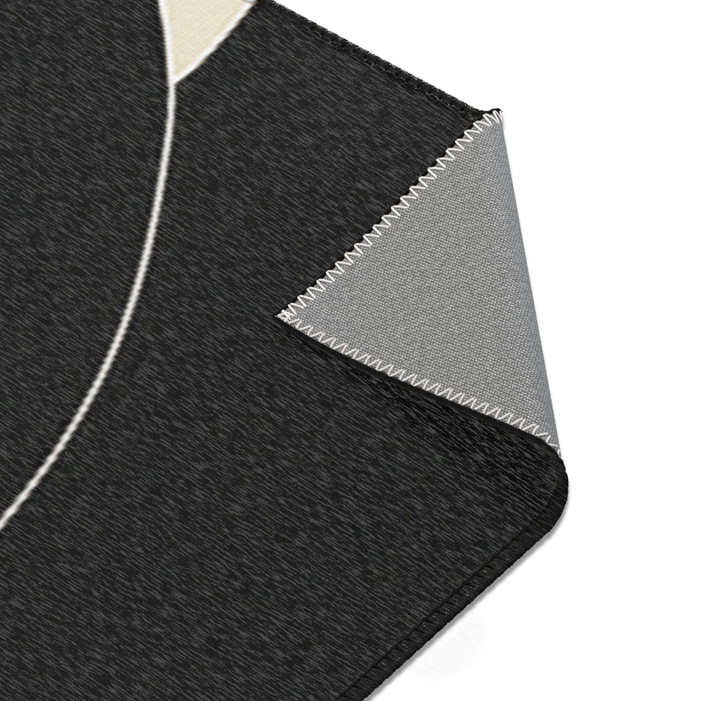 Modern Abstract Area Rug. Stylish Home Decor, Boho Chic Floor Mat, Minimalist Geometric Carpet, Black & White, Contemporary Living