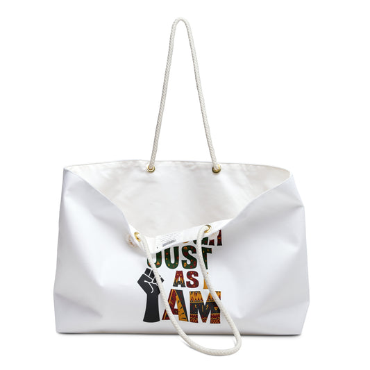 I Am Enough Just As I Am Empowering Shoulder Tote Bag Afro Hair Black American African Girl