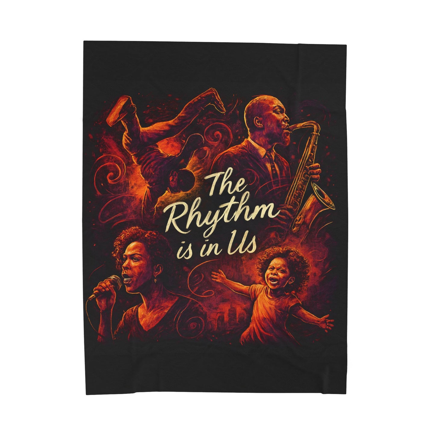 Rhythmic Velveteen Plush Blanket. Cozy Throw, Music Lover Gift, Home Decor, Unique Art Blanket, Warm Gift for Any Occasion
