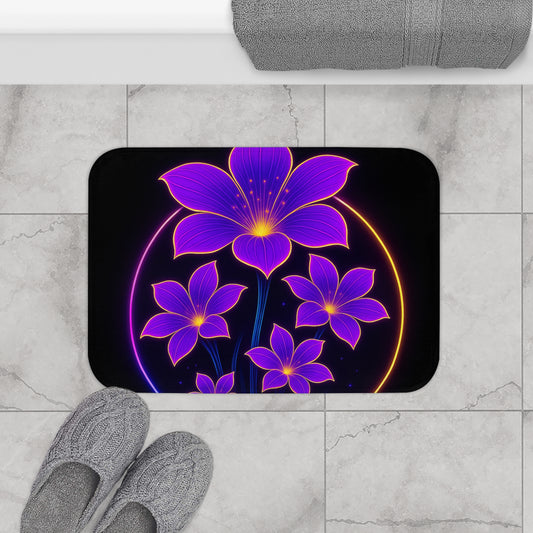 Vibrant Floral Bath Mat: Brighten Your Bathroom, Home Decor, Gift for Flower Lovers, Boho Style, Luxury Mat