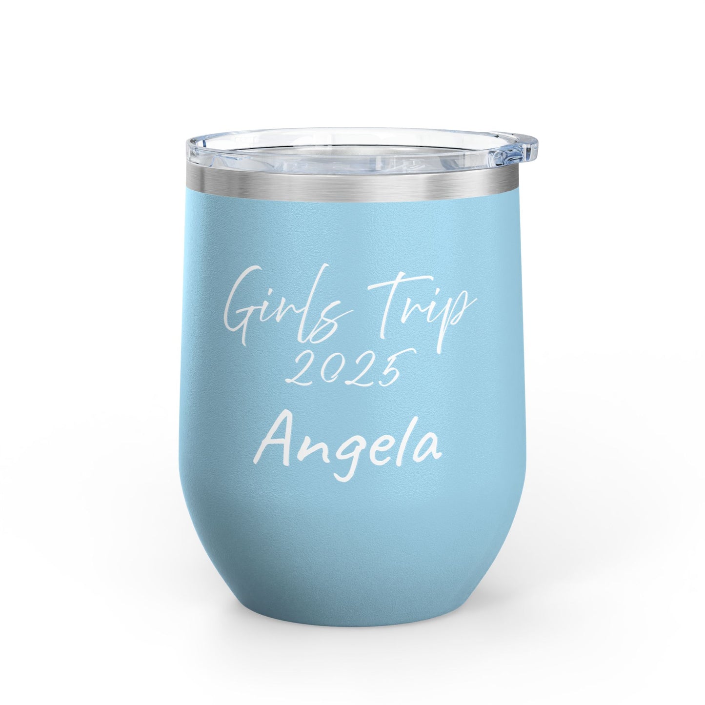 Personalize your Girls Trip 2025 Wine Tumbler Travel Mug Beach Picnic Accessory Girls Trip