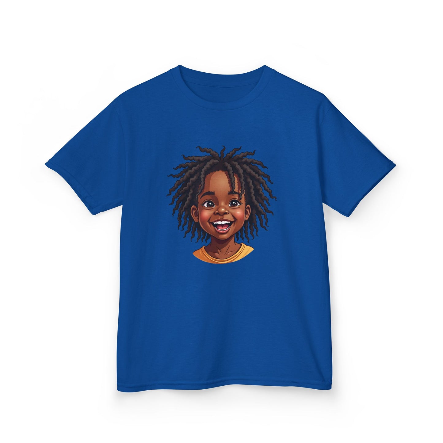 Joyful Locs Tee, Fun Youth Shirt, Perfect for Birthdays, Playdates, Afro Hair Black American African Girl