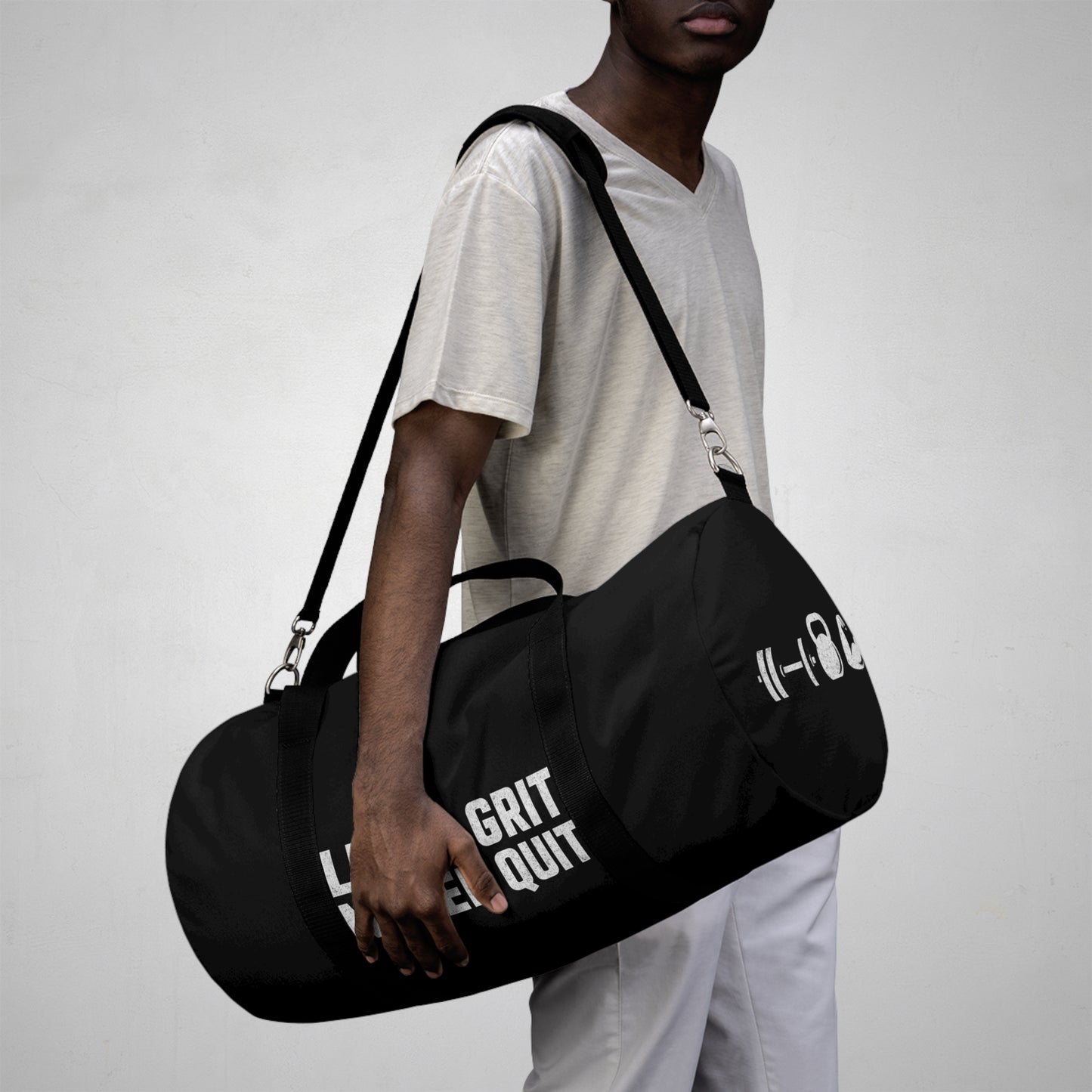 Fitness Duffel Bag, Lift & Grit Never Quit, Gym Gear, Workout Bag, Sports Tote, Travel Companion
