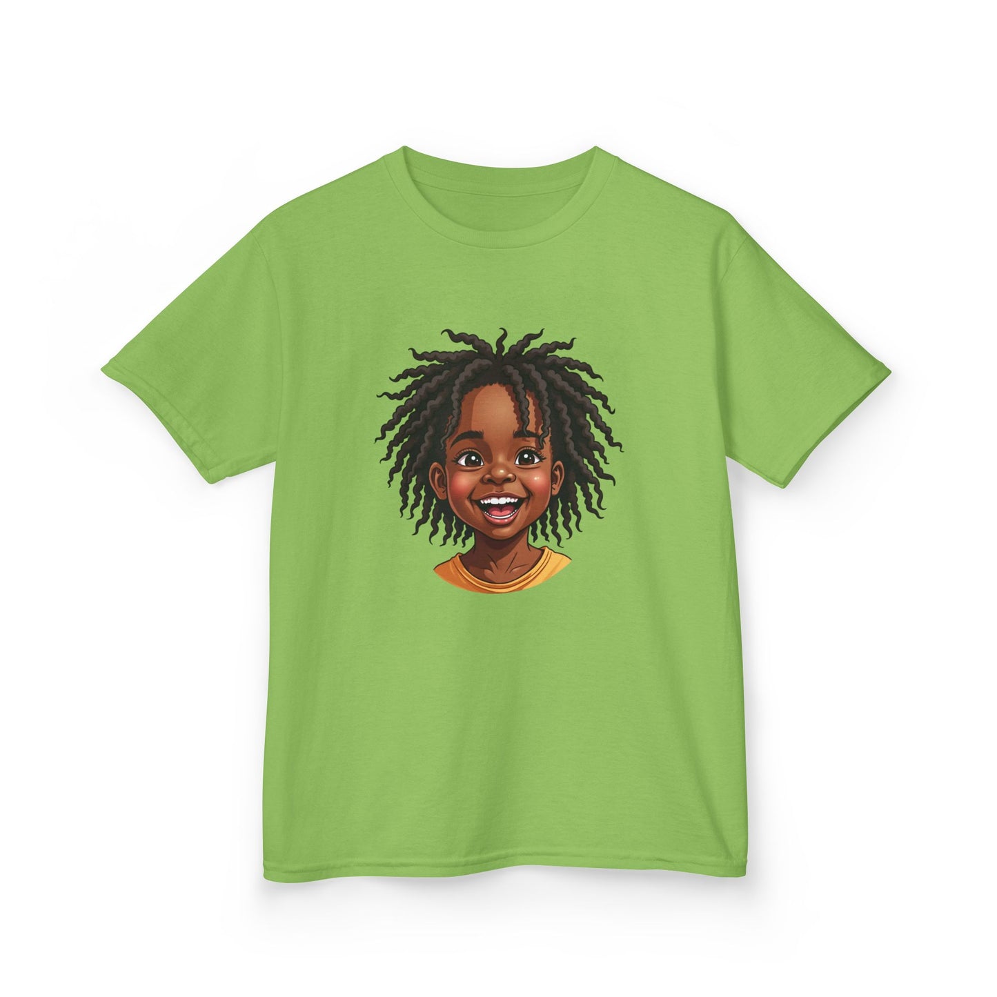 Joyful Locs Tee, Fun Youth Shirt, Perfect for Birthdays, Playdates, Afro Hair Black American African Girl
