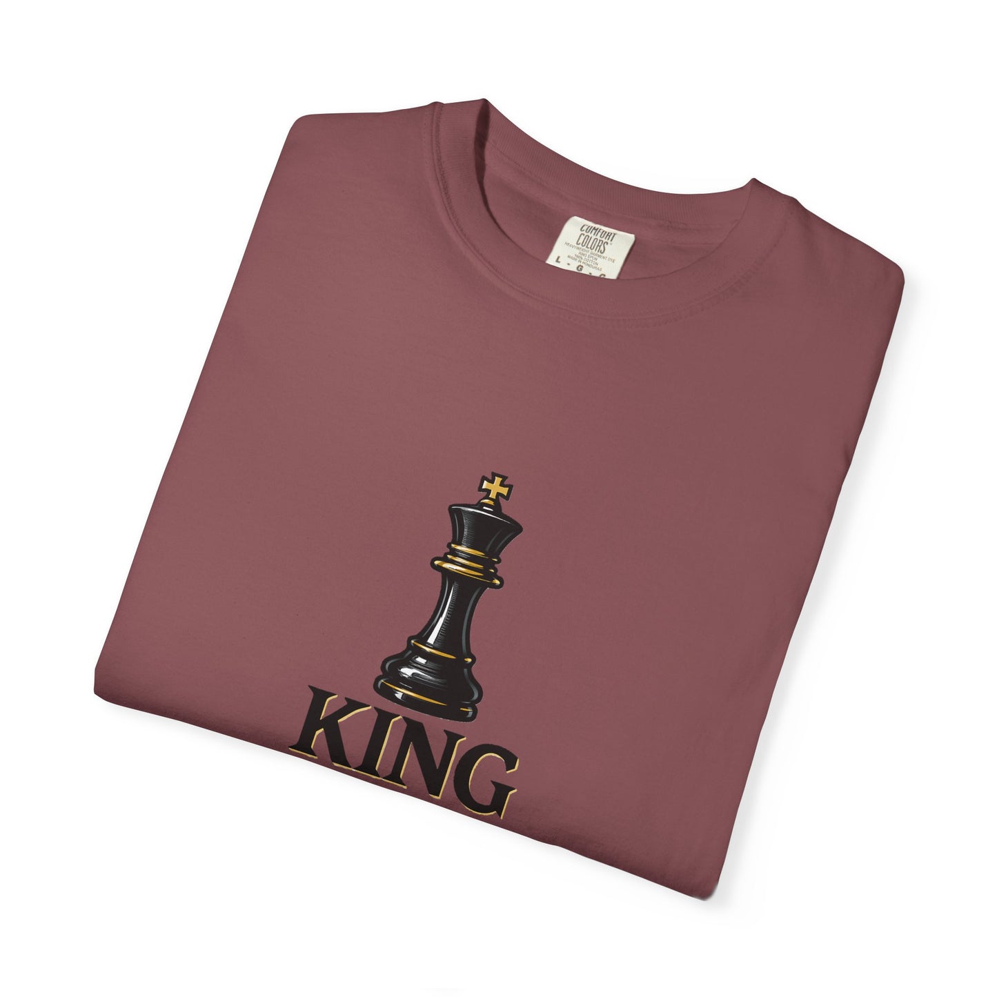 King Design Unisex T-shirt for Chess Lovers, Casual Wear, Gift for Birthdays, Unique Statement Tee, Comfortable Everyday Style