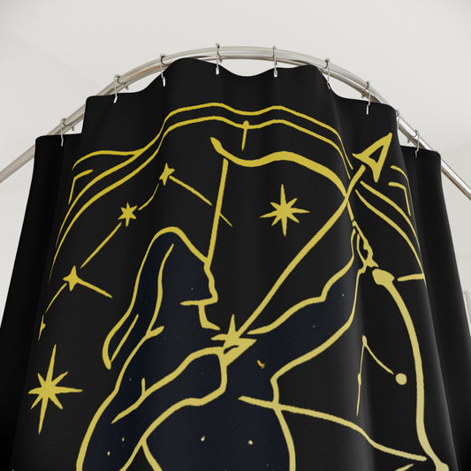 Sagittarius Shower Curtain, Astrology Bathroom Decor, Zodiac Gift for Sagittarius, Starry Shower Curtain, Home Decor