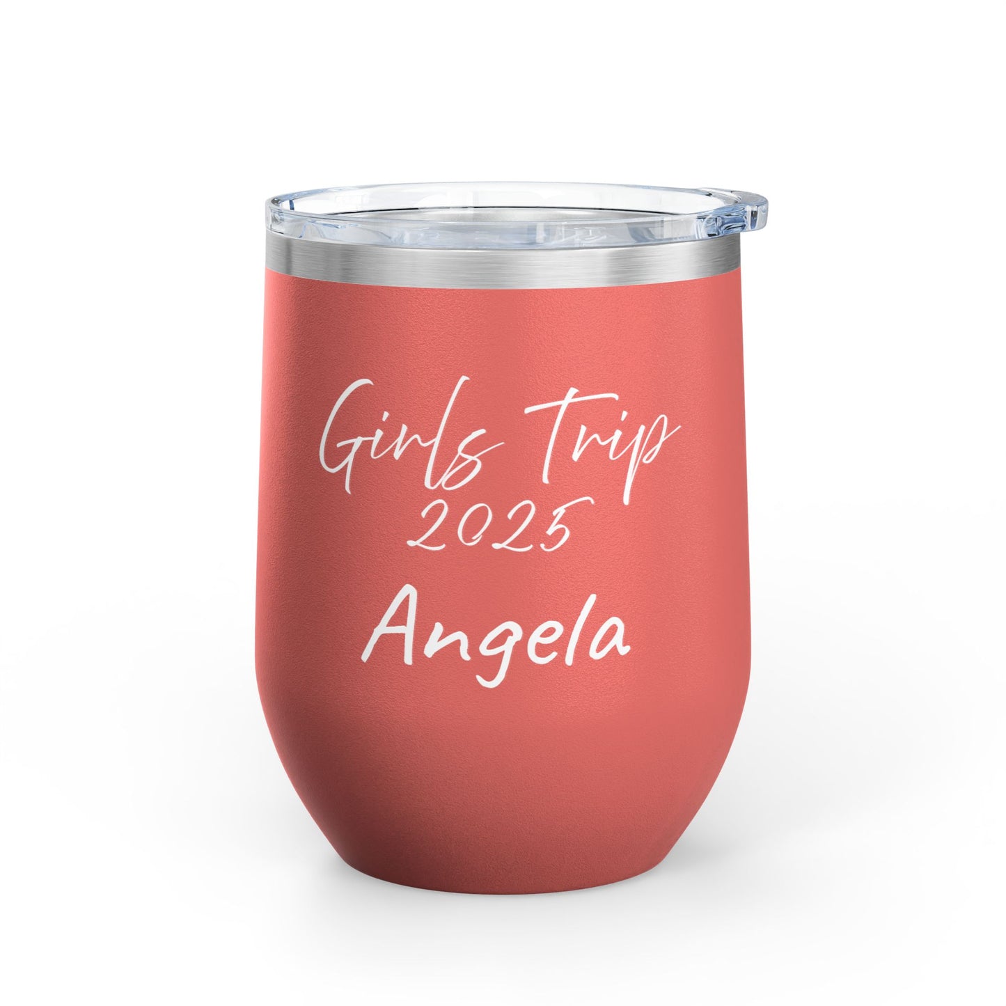 Personalize your Girls Trip 2025 Wine Tumbler Travel Mug Beach Picnic Accessory Girls Trip