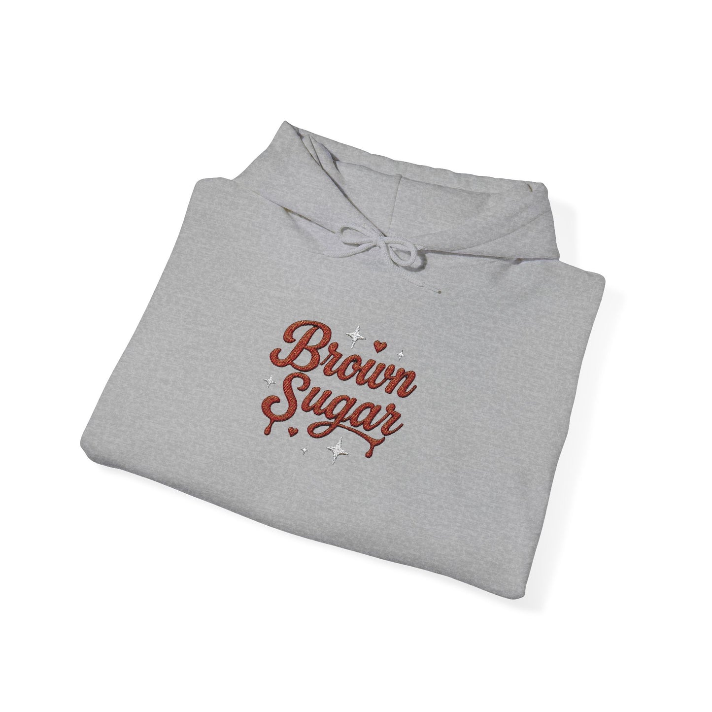 Embroidered "Brown Sugar" Unisex Heavy Blend™ Hooded Sweatshirt. Afro Hair Black American African Girl T-shirt
