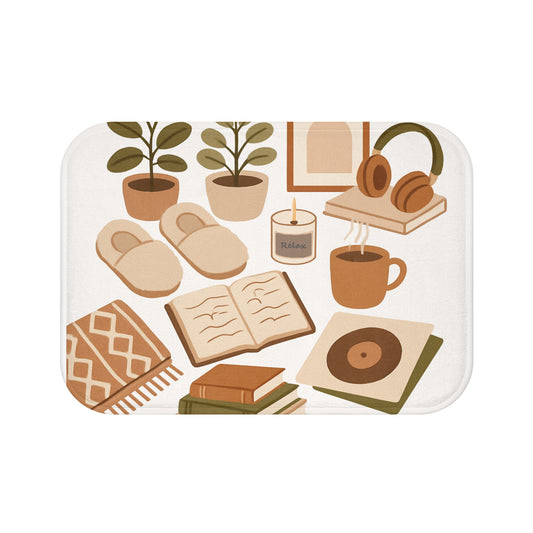 Cozy Aesthetic Bath Mat for Relaxation, Home Decor, Eco-Friendly Gift, Bathroom Accessory, Hygge Style