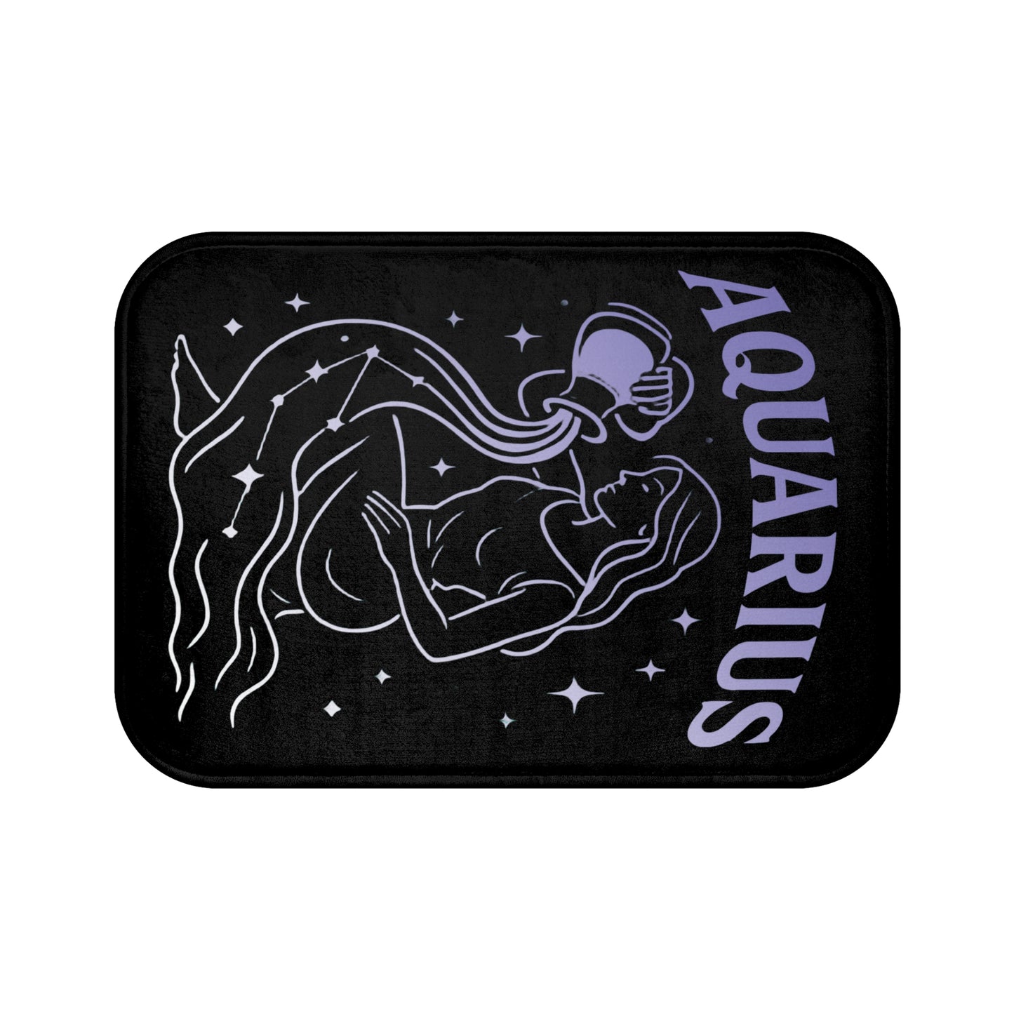 Aquarius Zodiac Bath Mat, Astrology Gift, Horoscope Home Decor, Celestial Bath Rug, Zodiac Sign Shower Mat