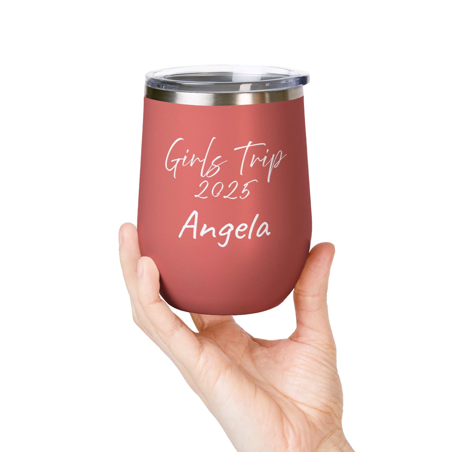Personalize your Girls Trip 2025 Wine Tumbler Travel Mug Beach Picnic Accessory Girls Trip