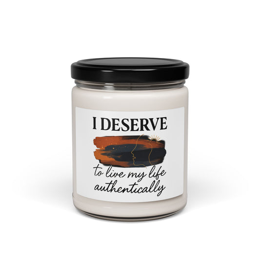 I Am Deserving Inspirational Scented Soy Candle, Authentic Living, Self-Love, Mindfulness Gift, Home Decor, Relaxation