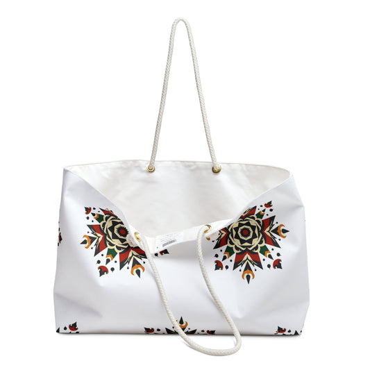 Bohemian Floral Weekender Bag - Ideal for Travel, Gym, Beach, Yoga Shoulder Tote Bag Afro Hair Black American African Girl