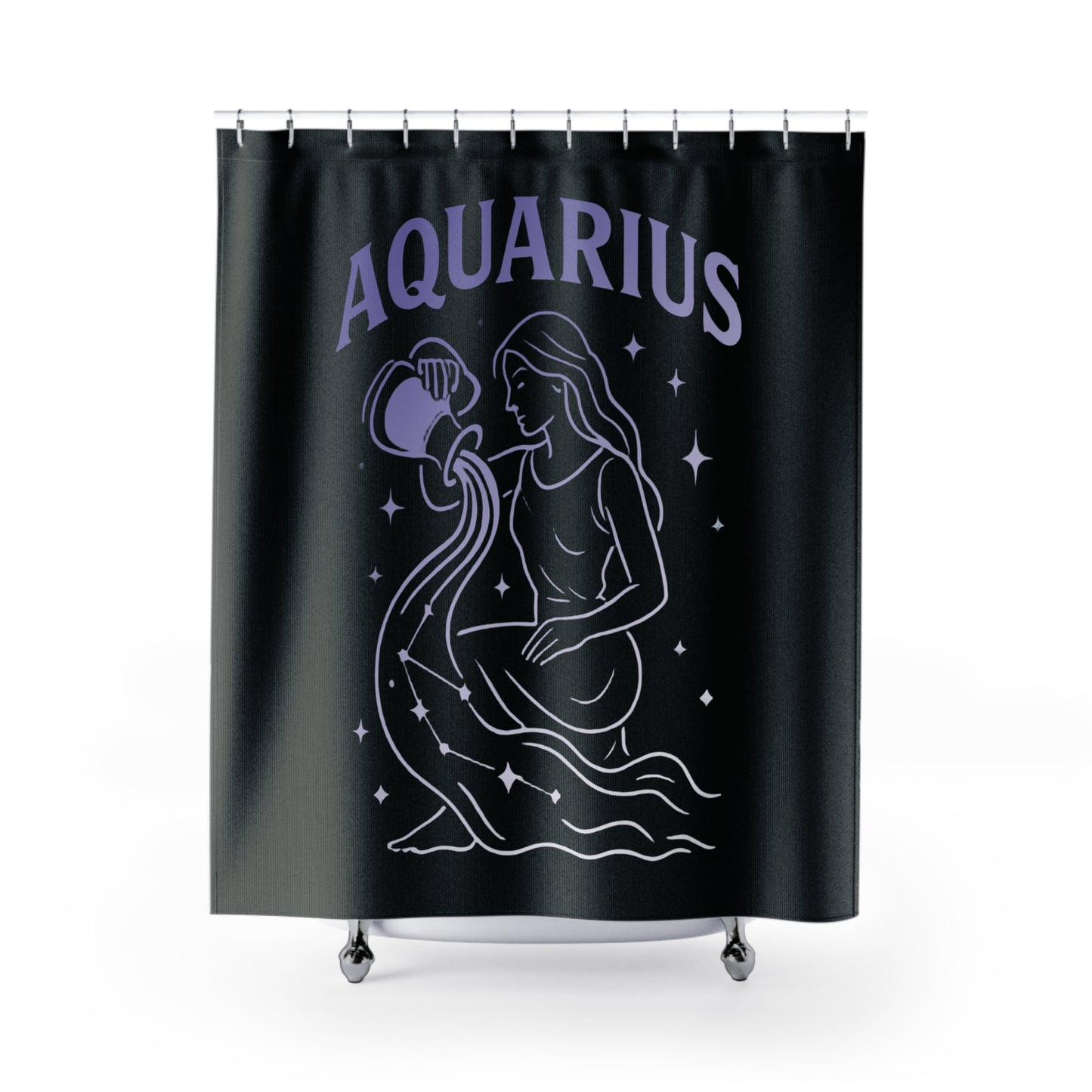 Aquarius Zodiac Shower Curtain. Astrology Decor. Horoscope Bathroom Accents. Celestial Home Goods