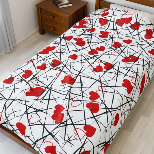 Bohemian Velveteen Plush Blanket, Cozy Throw for Home Decor, Gifts for Her, Warm Bedroom Accessory