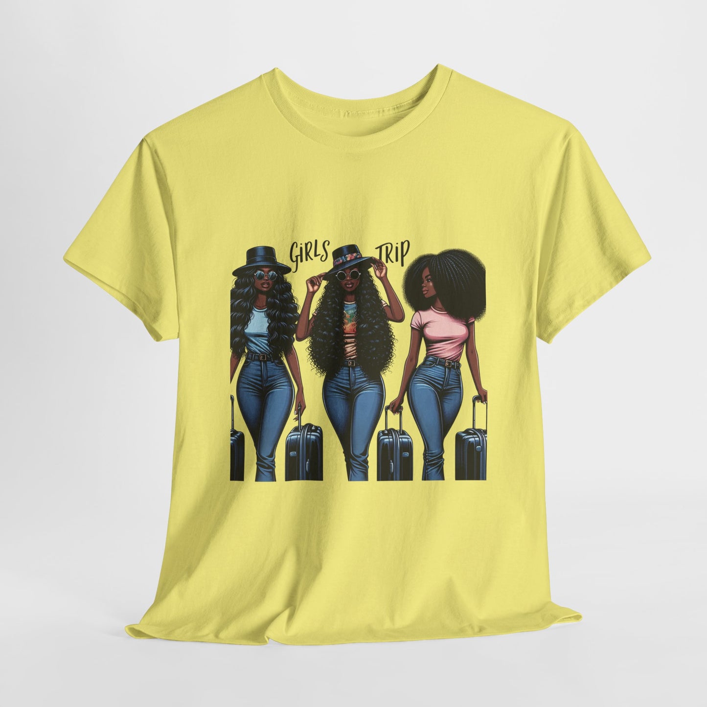 Girls Trip Casual Wear Gift for Locs Lovers Afro Hair Black American African Girl T-shirt