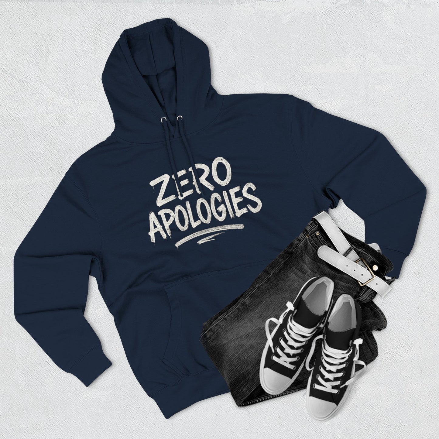 Zero Apologies Unisex Three-Panel Fleece Hoodie Afro Hair Black American T-shirt