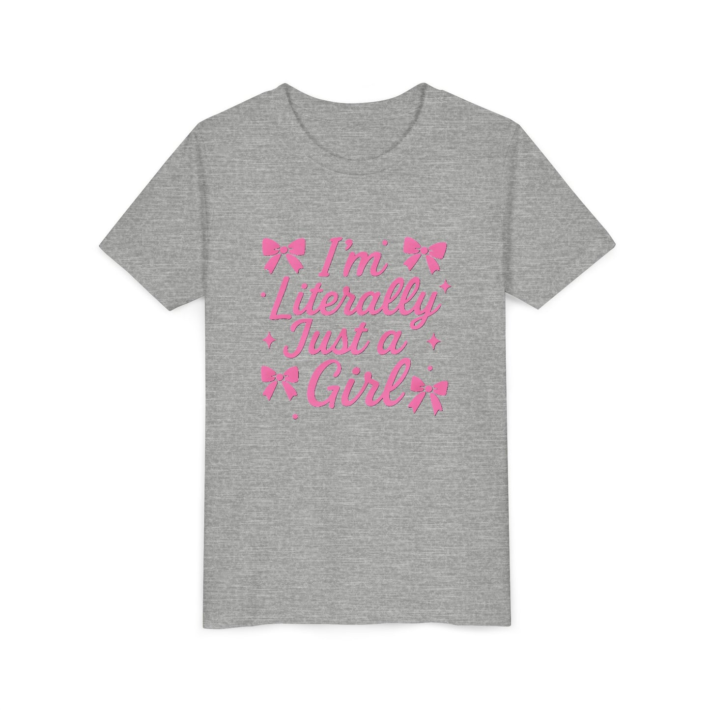 Cute Girls' Tee: I'm Literally Just a Girl. Youth Short Sleeve T-shirt, Perfect for Birthday Gifts, Playdates, Everyday Wear, Summer
