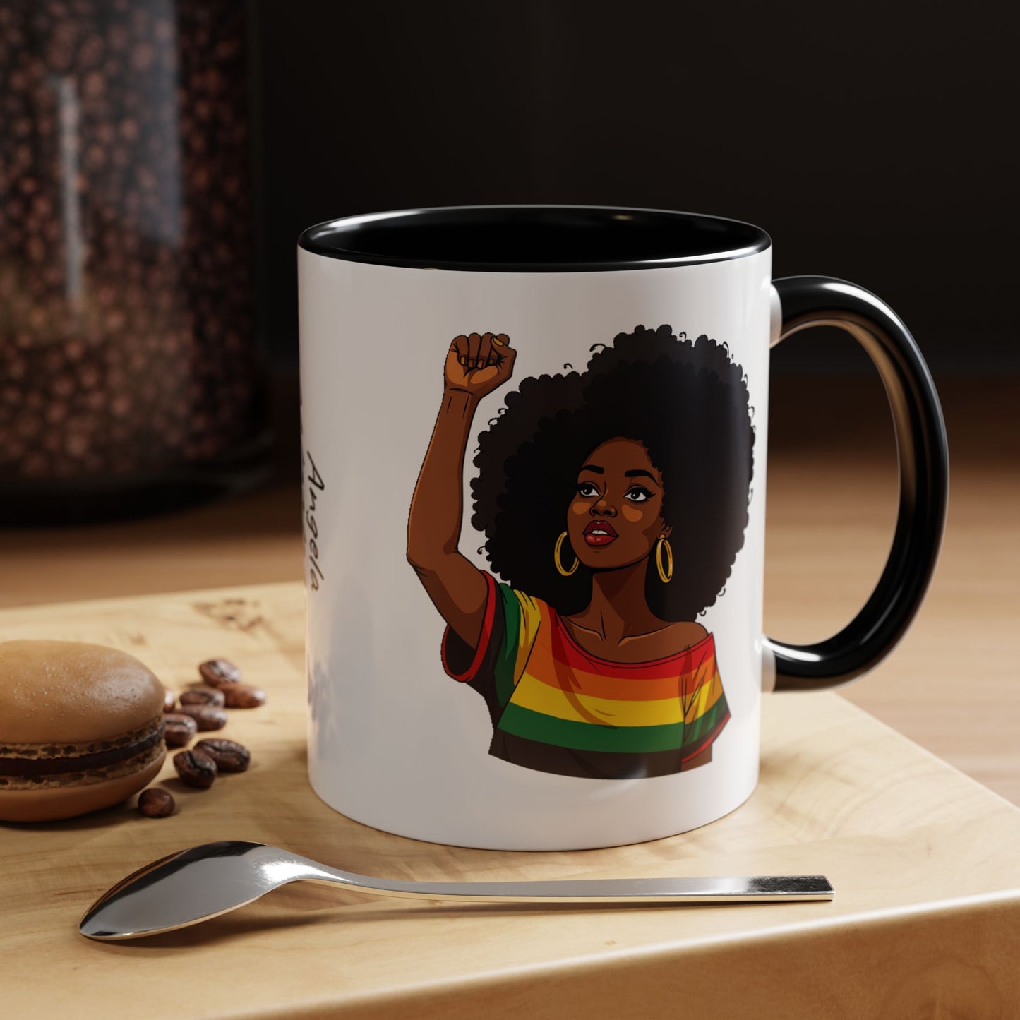 Empowered Black Woman Personalized Coffee Mug. Afro Hair Black American African Girl