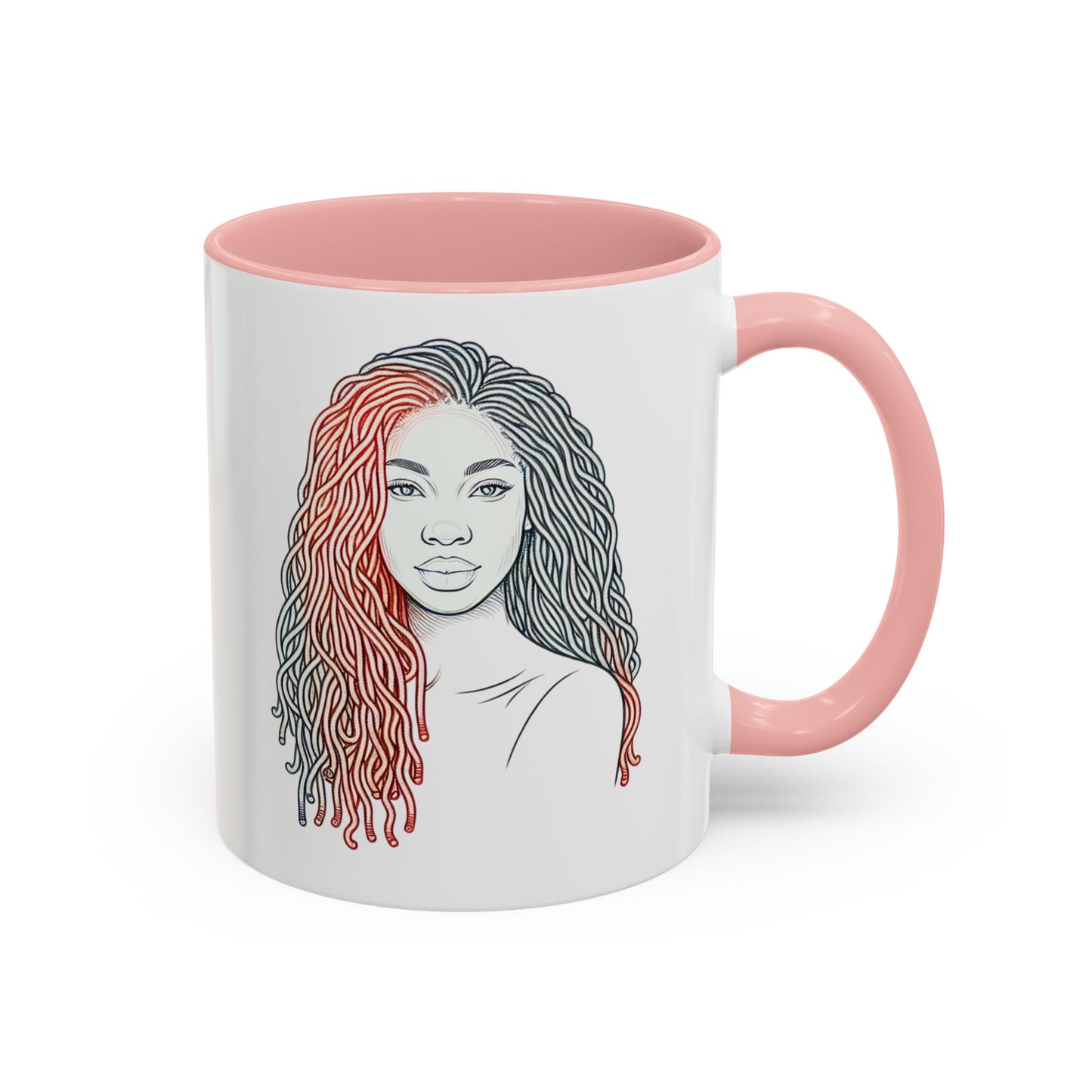 Artistic Accent Coffee Mug. Afrocentric Gift Afro Hair Black American African Girl