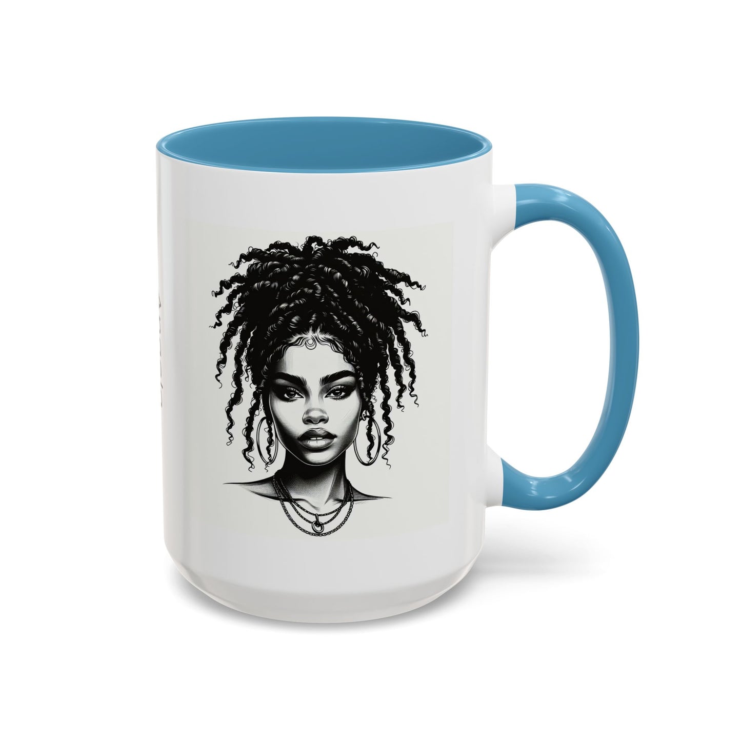 Messy Bun Personalized Coffee Mug, Gift for Coffee Lovers, Afro Hair Black American African Girl