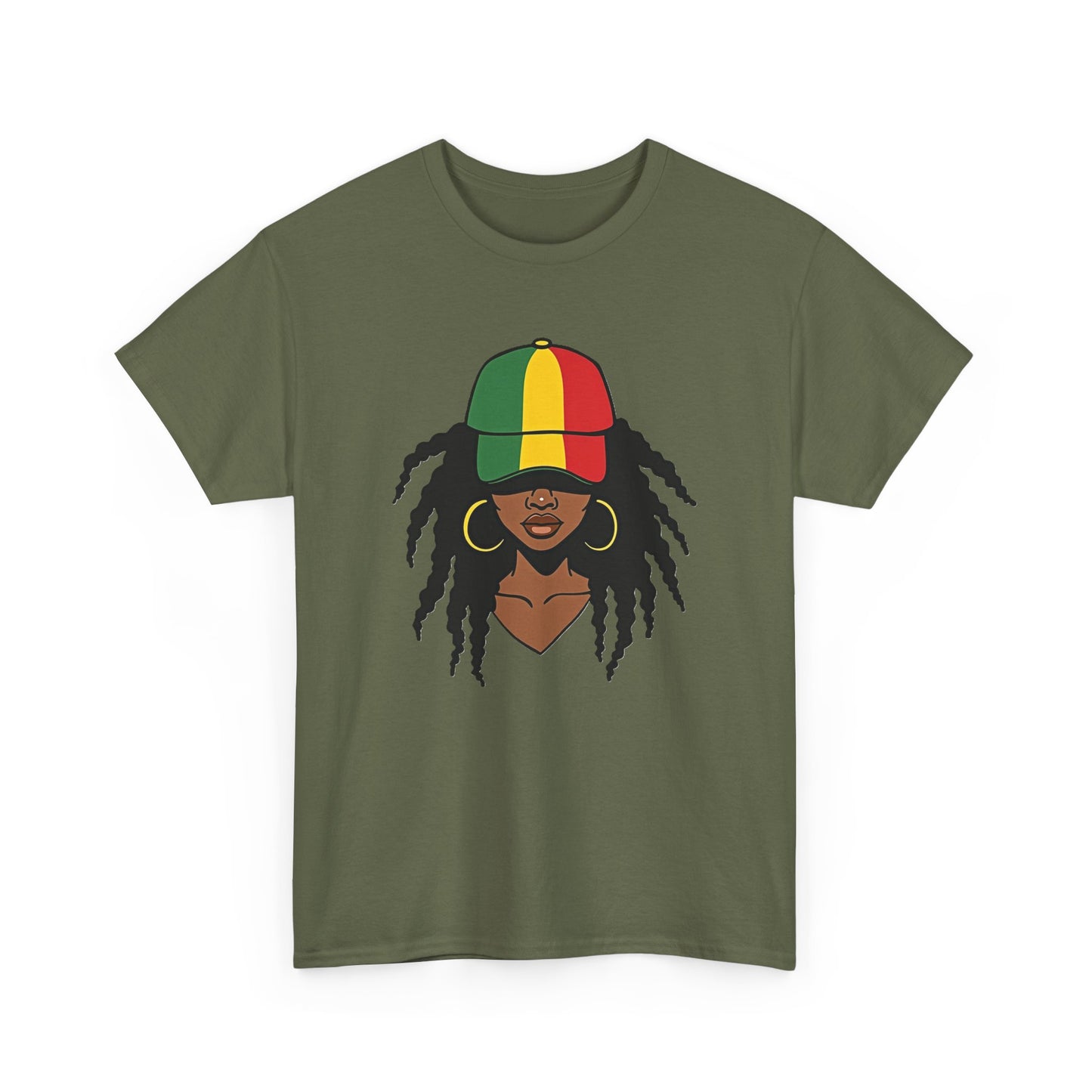 Reggae Vibes Afro Hair Black American African Girl T-shirt