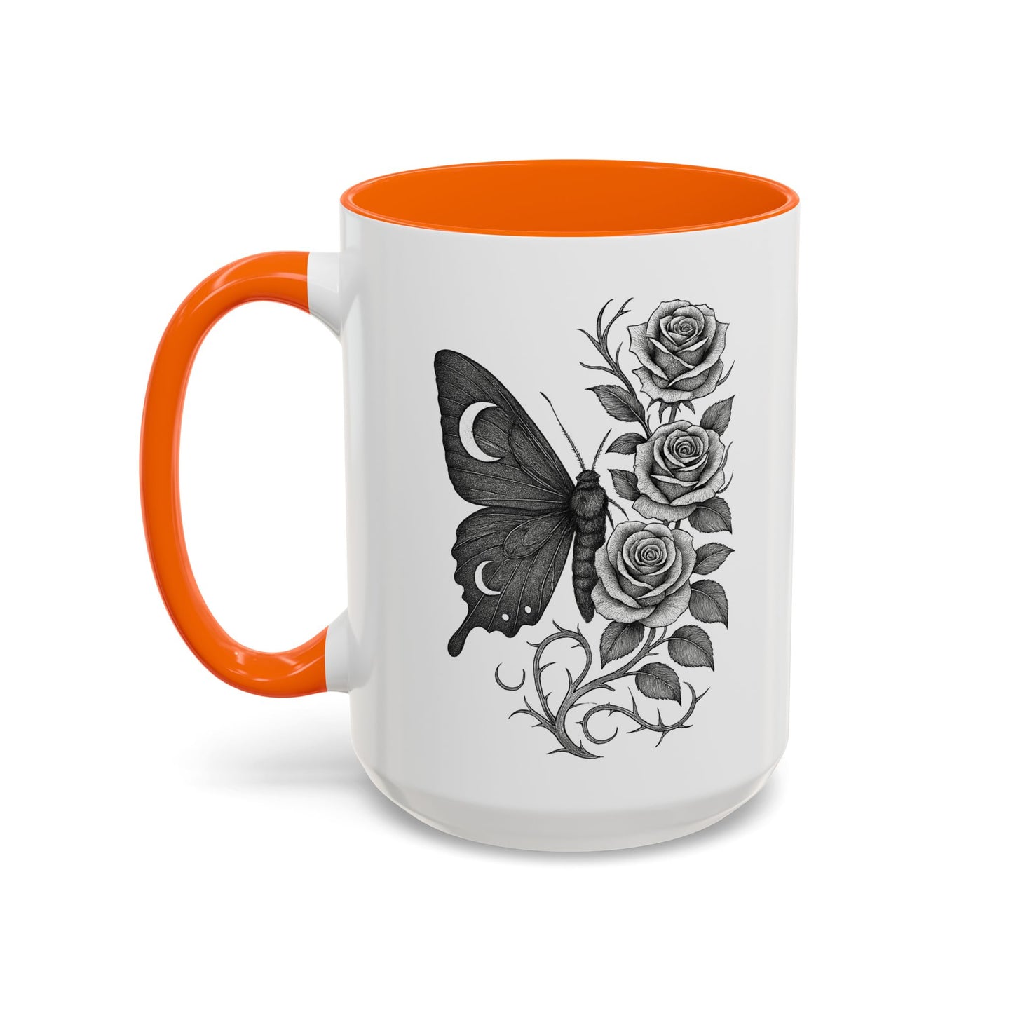 Elegant Floral Butterfly Mug. Black & White Coffee Cup. Home Decor, Gift for Her, Cater to Plant Lovers, Birthday, Everyday Use