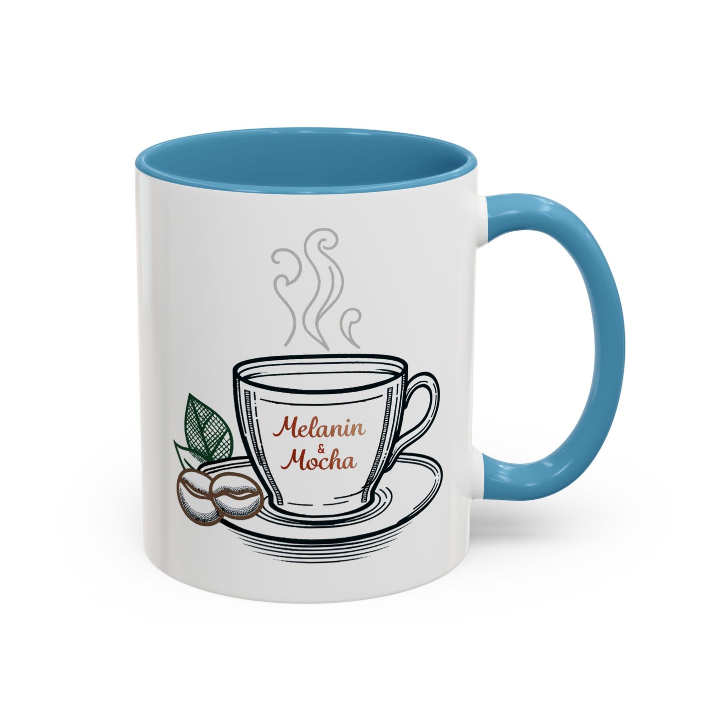 Melanin & Mocha Accent Coffee Mug, Gift for Coffee Lovers, Afro Hair Black American African Girl