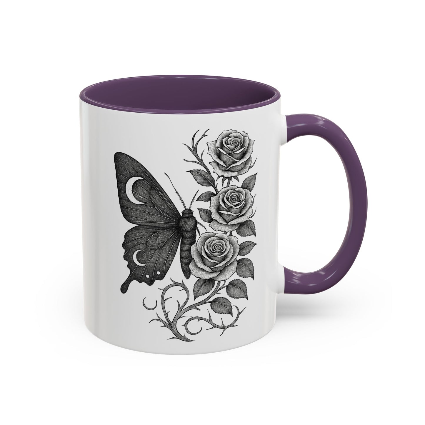 Elegant Floral Butterfly Mug. Black & White Coffee Cup. Home Decor, Gift for Her, Cater to Plant Lovers, Birthday, Everyday Use