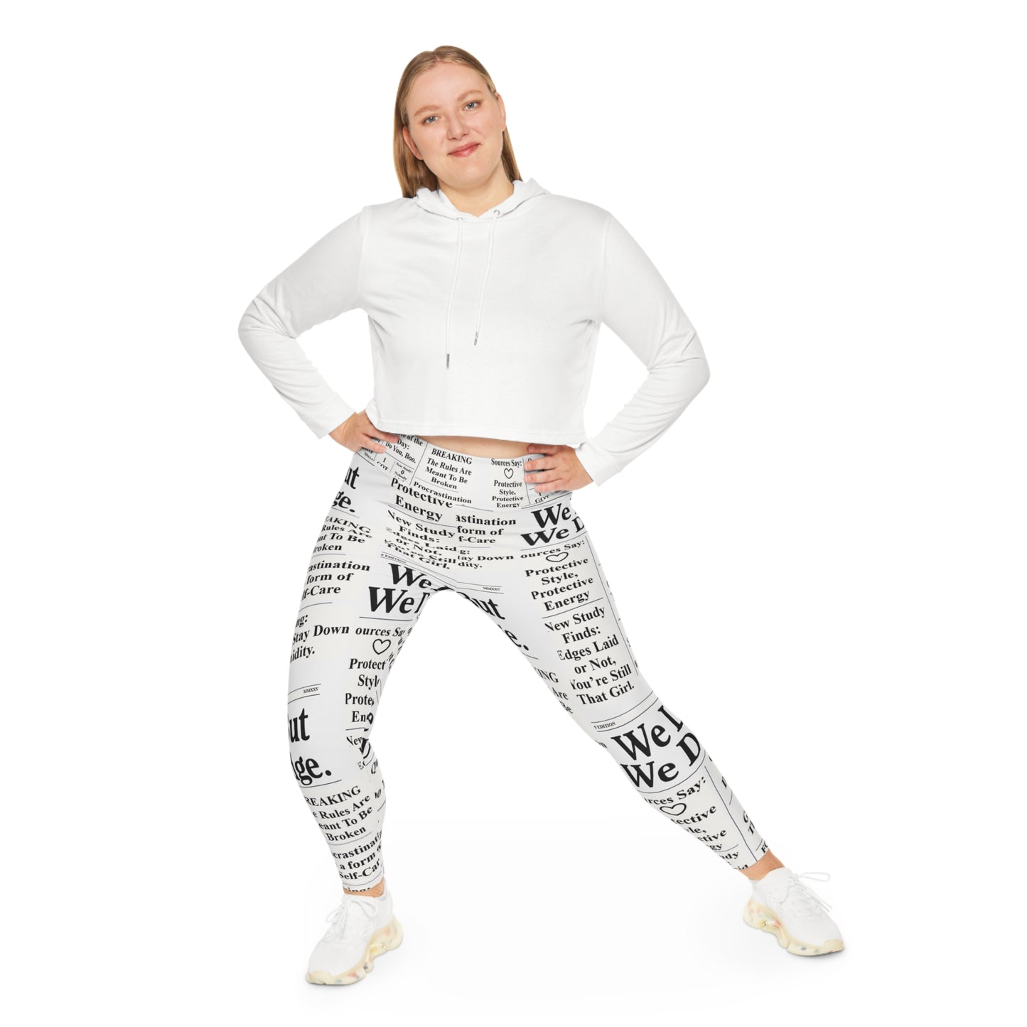 Plus Size Leggings, Comfort Fit Yoga Pants, Casual Wear Gift for Locs Lovers Afro Hair Black American African Girl T-shirt