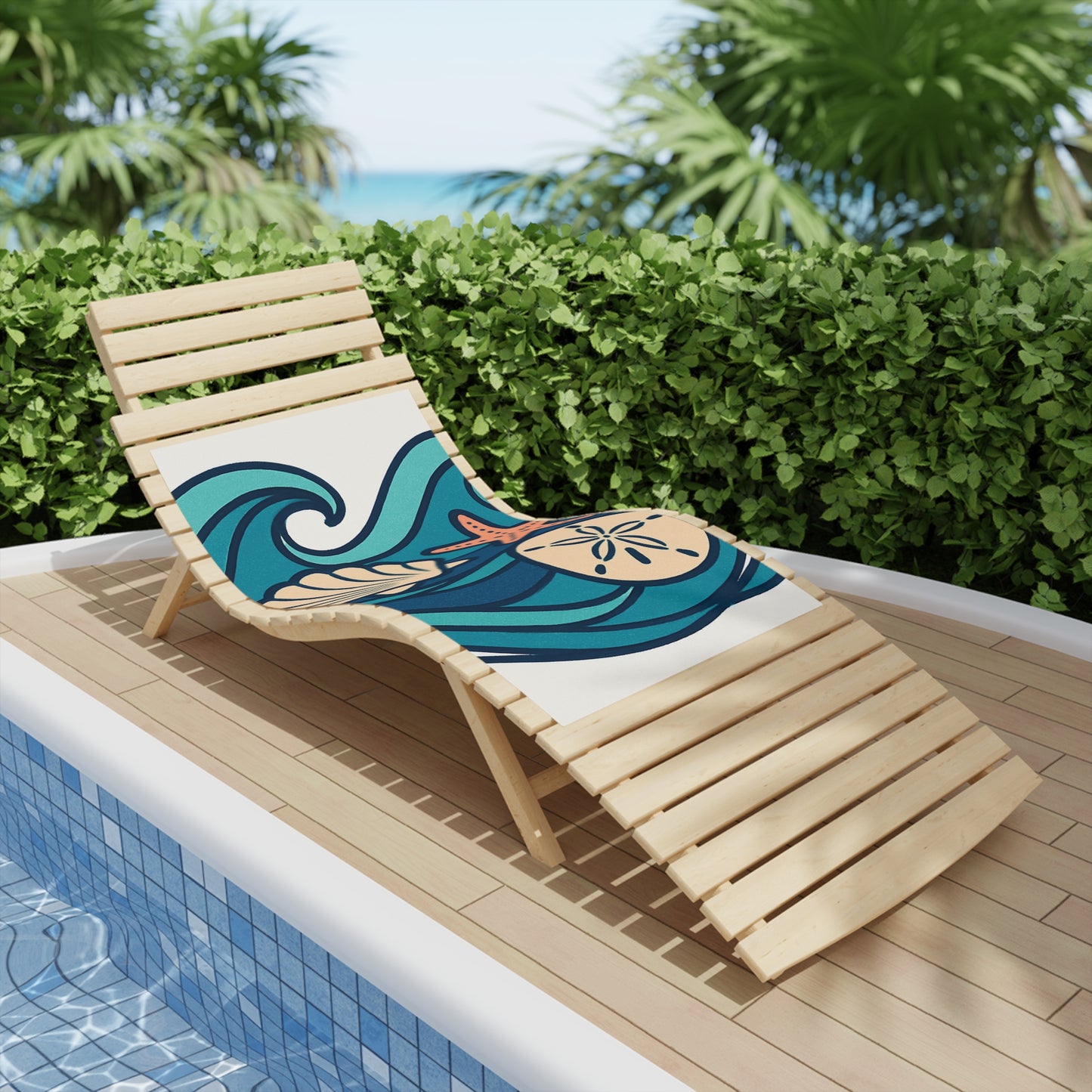 Coastal Beach Towels with Sea Shells and Starfish Design | Perfect for Summer, Pool Days, Gifts, Beach Vacations, Home Decor