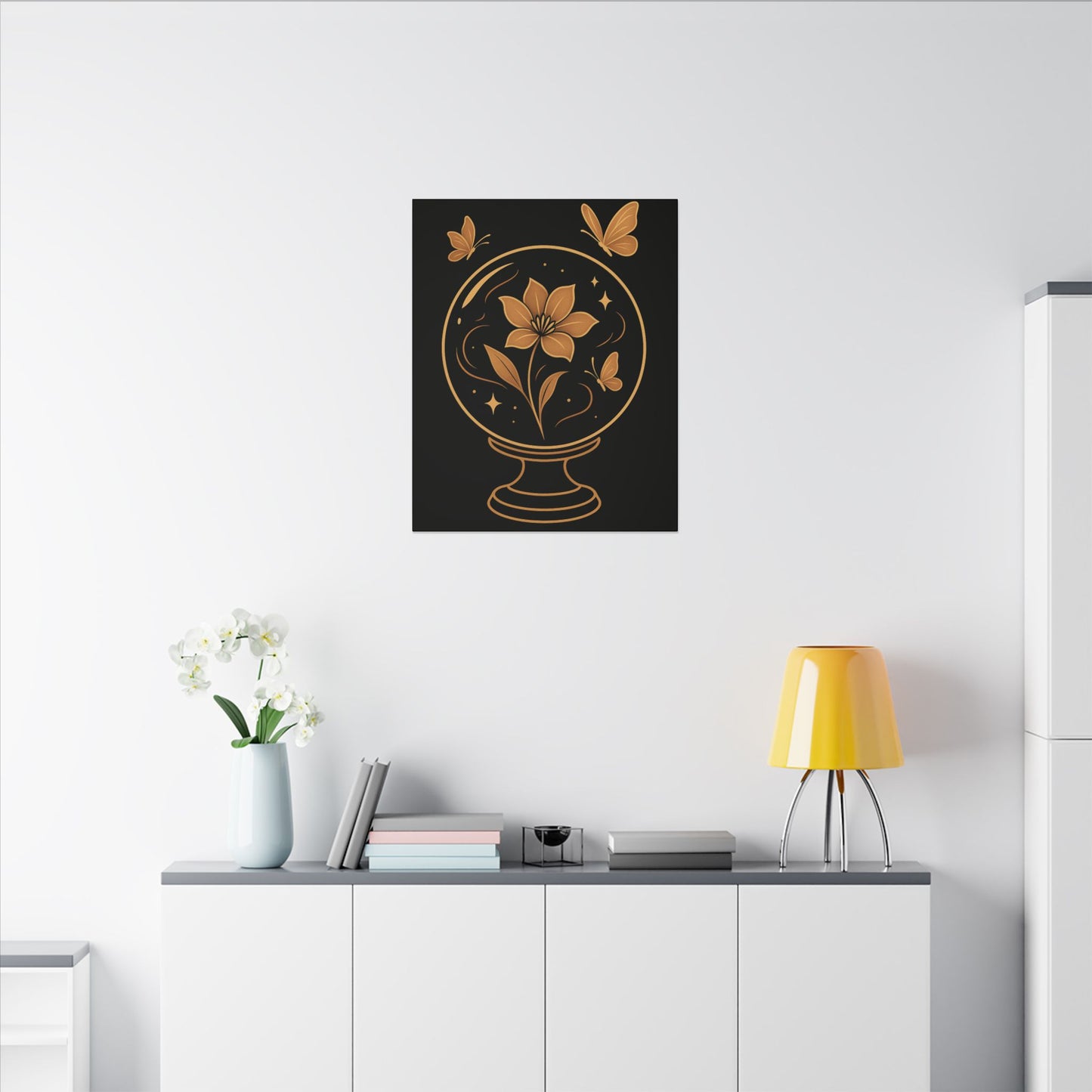 Floral Butterfly Wall Art, Magical Home Decor, Gifts for Nature Lovers, Modern Canvas, Art for Living Room, Office Decor