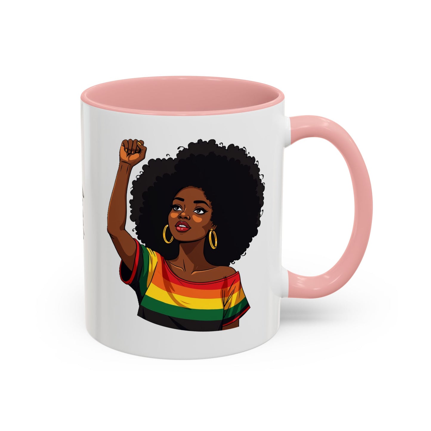 Empowered Black Woman Personalized Coffee Mug. Afro Hair Black American African Girl