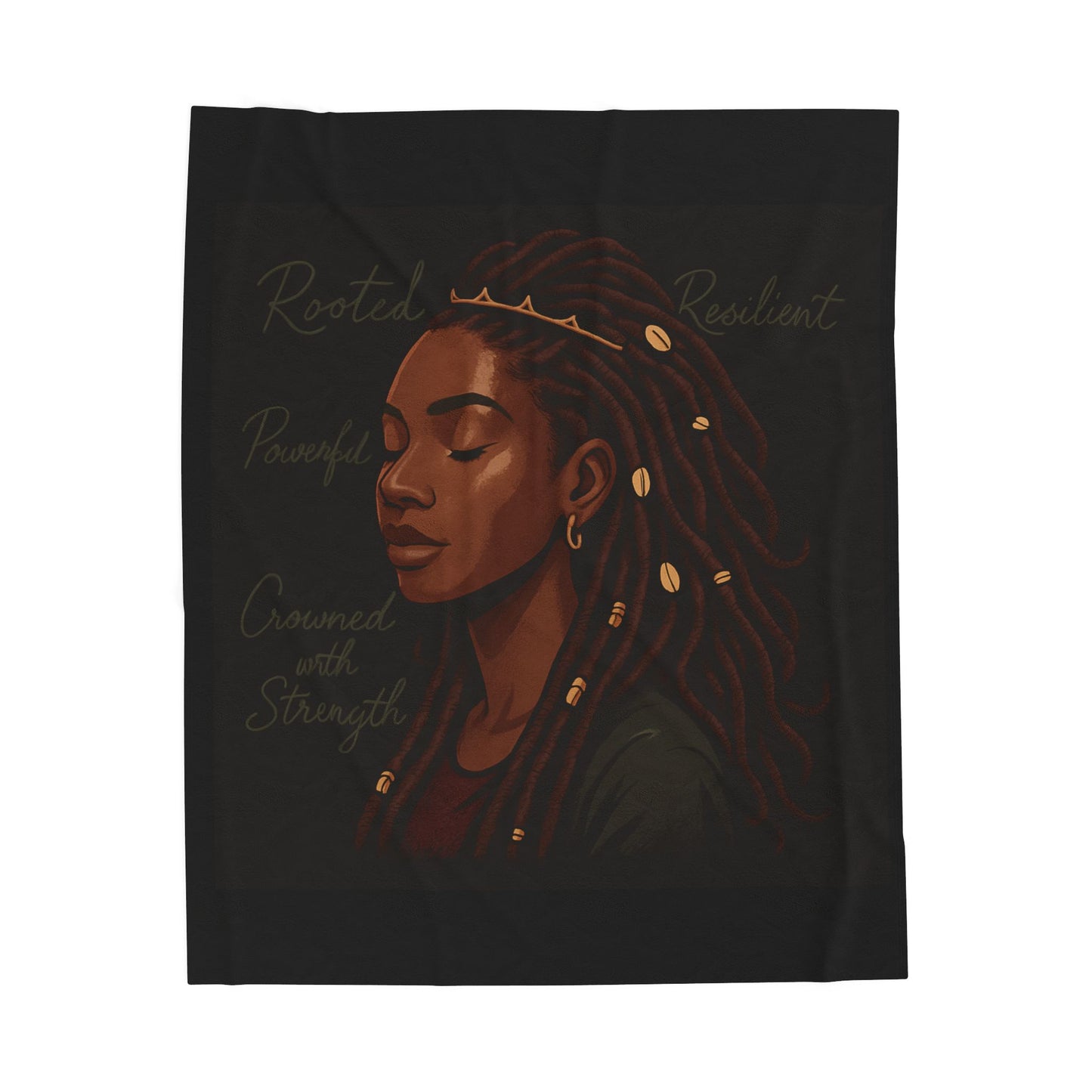 Empowering Black Woman Velveteen Plush Blanket. Cozy Throw for Self-Love, Affirmation, and Home Decor