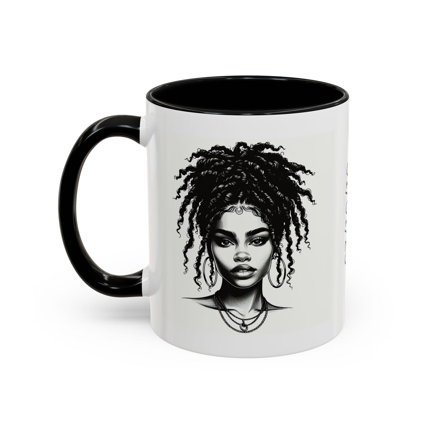 Messy Bun Personalized Coffee Mug, Gift for Coffee Lovers, Afro Hair Black American African Girl