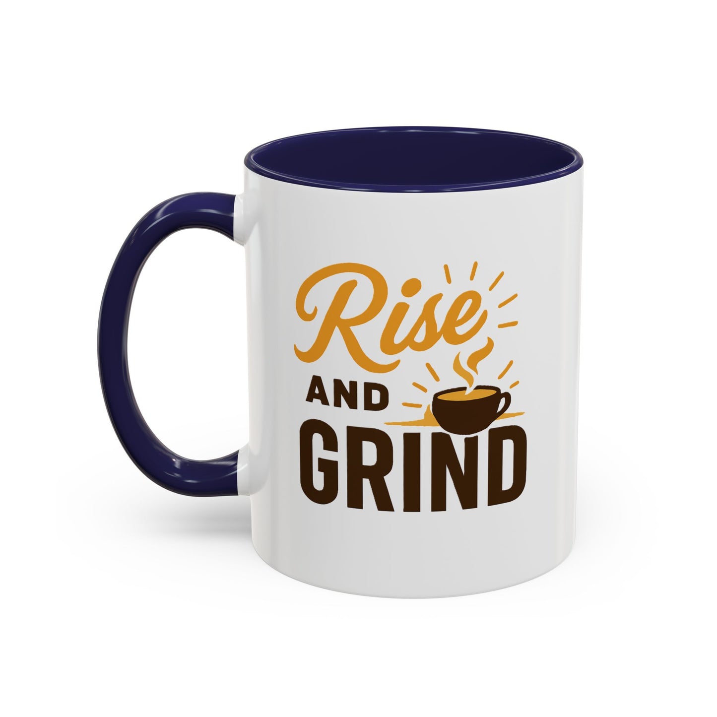 Coffee Lover's Motivational Mug | Rise and Grind for a Perfect Start, Gift for Baristas, Cozy Mornings, Home Office Decor, 11 & 15oz