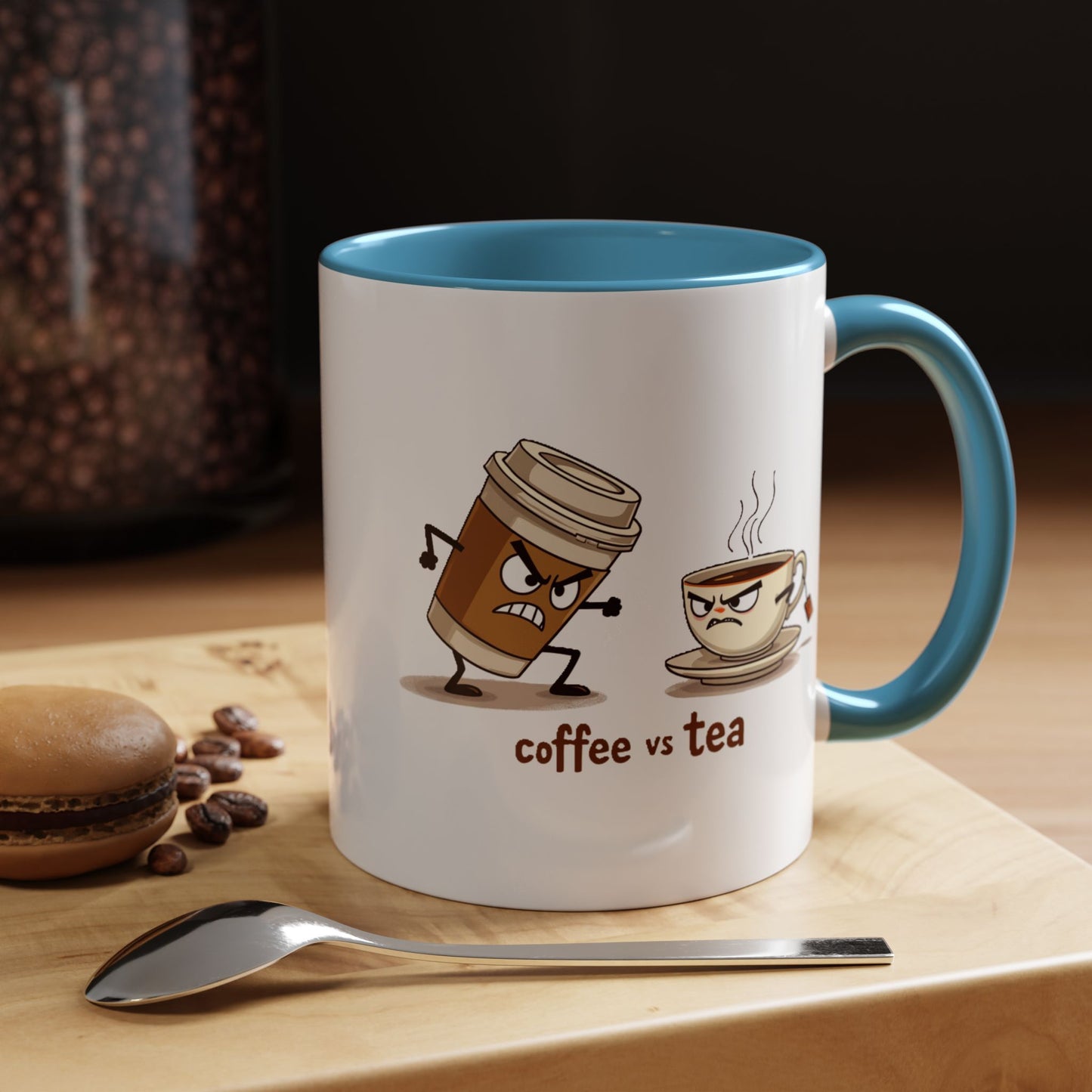 Coffee vs Tea Humorous Accent Mug. 11oz & 15oz. Perfect Gift for Coffee Lovers