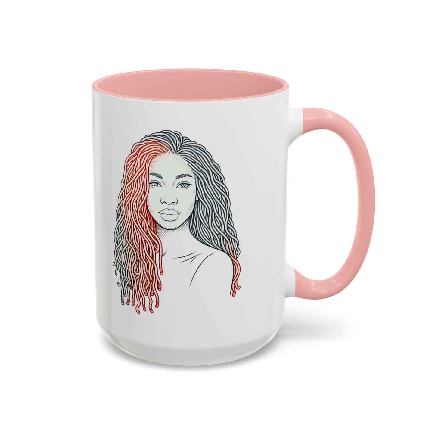 Artistic Accent Coffee Mug. Afrocentric Gift Afro Hair Black American African Girl