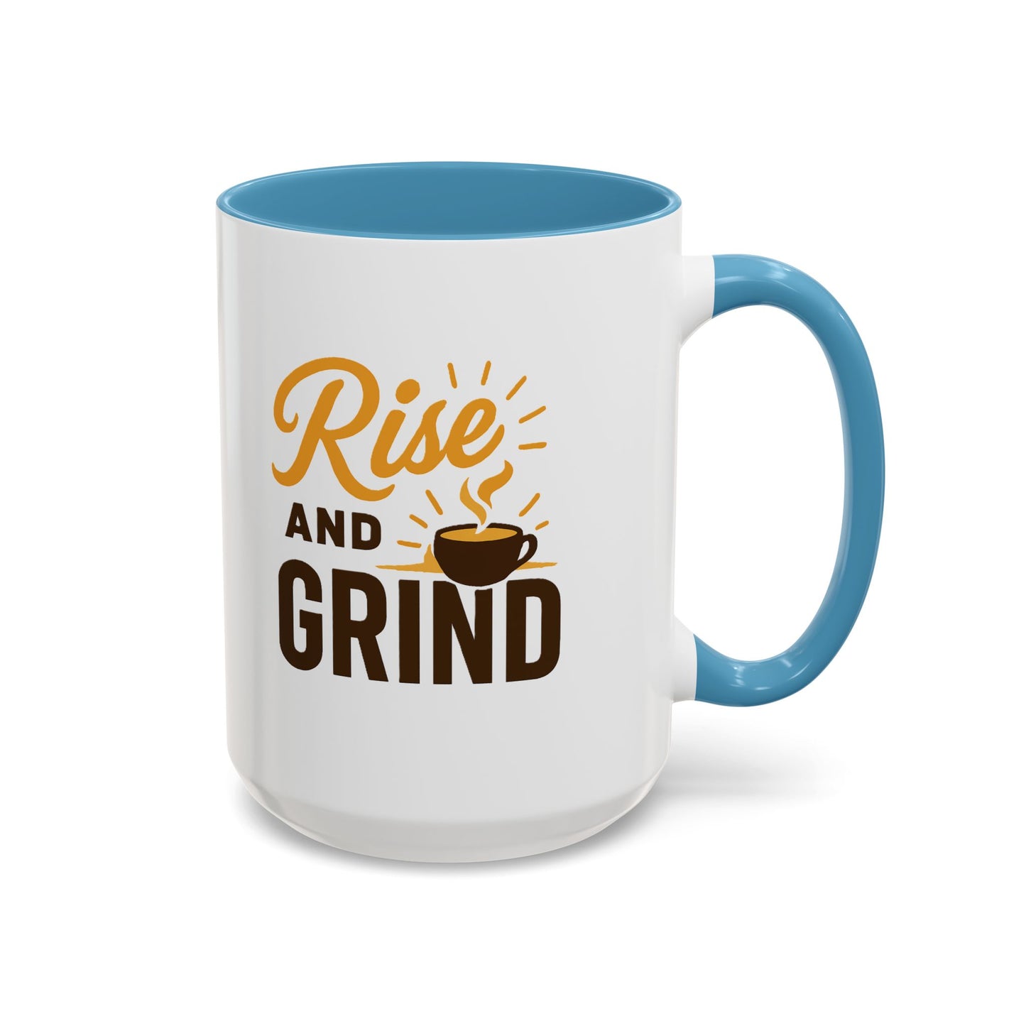 Coffee Lover's Motivational Mug | Rise and Grind for a Perfect Start, Gift for Baristas, Cozy Mornings, Home Office Decor, 11 & 15oz