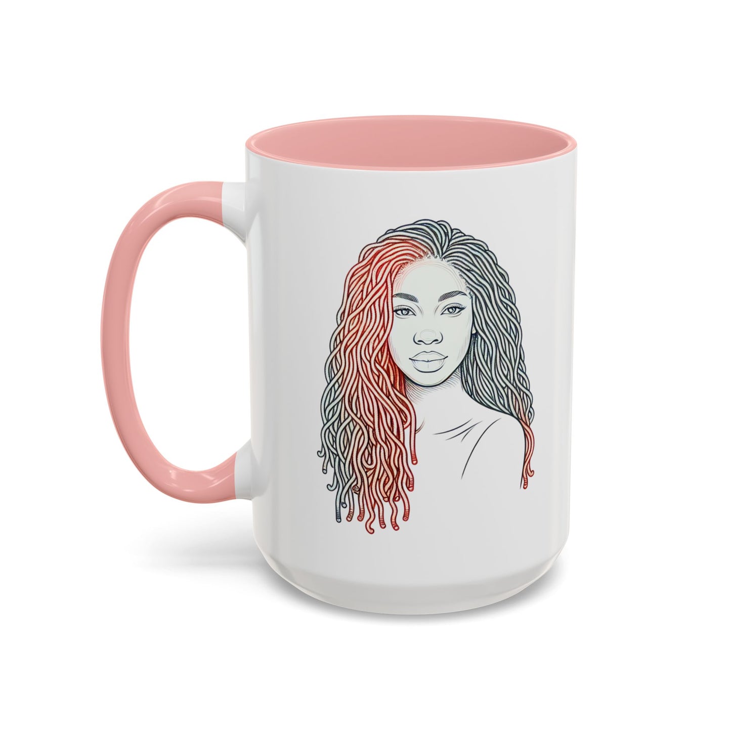 Artistic Accent Coffee Mug. Afrocentric Gift Afro Hair Black American African Girl