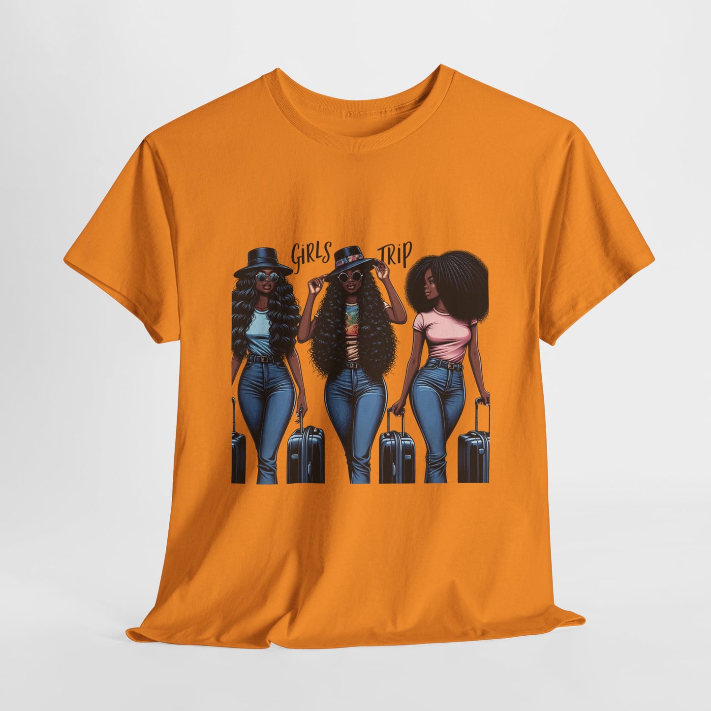 Girls Trip Casual Wear Gift for Locs Lovers Afro Hair Black American African Girl T-shirt