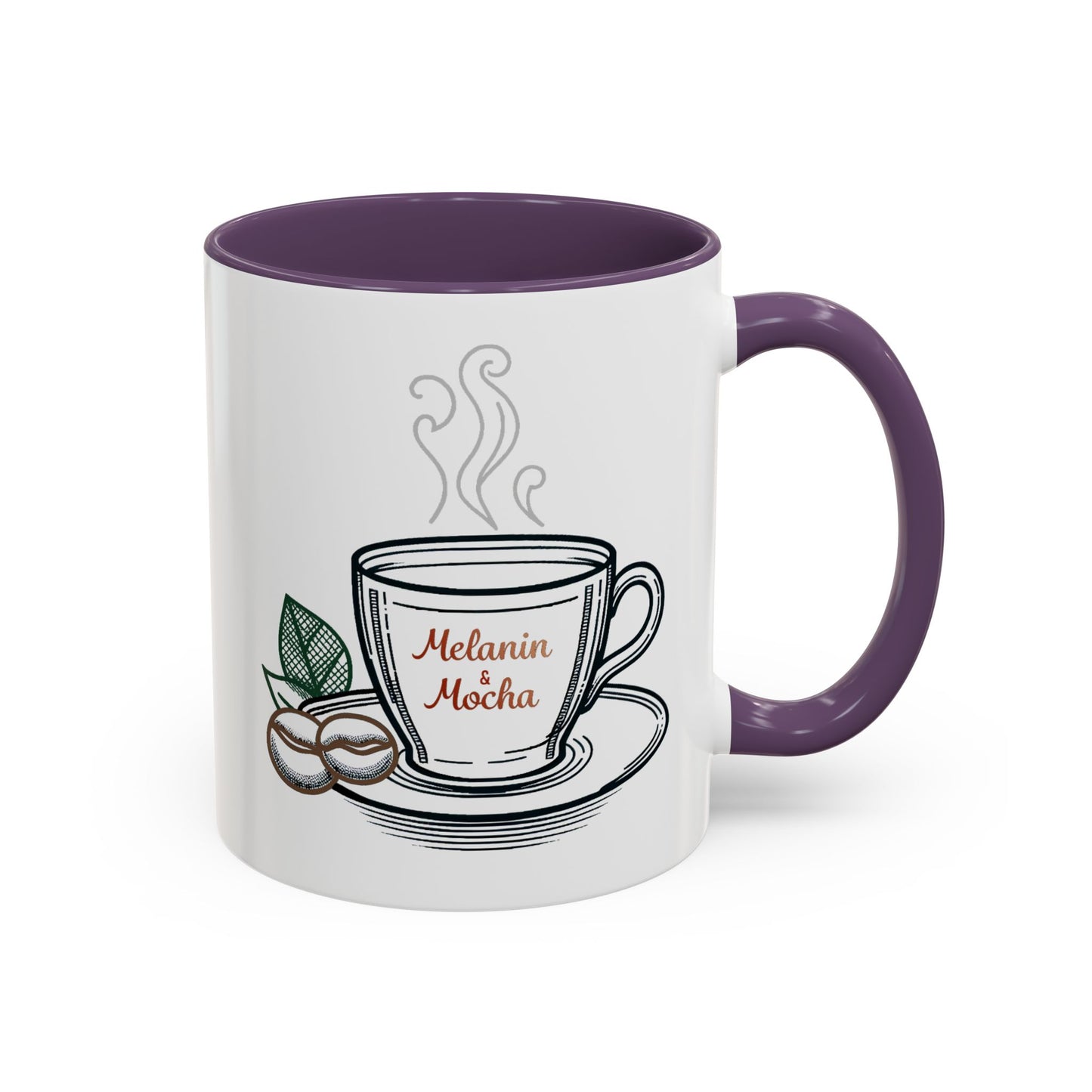 Melanin & Mocha Accent Coffee Mug, Gift for Coffee Lovers, Afro Hair Black American African Girl