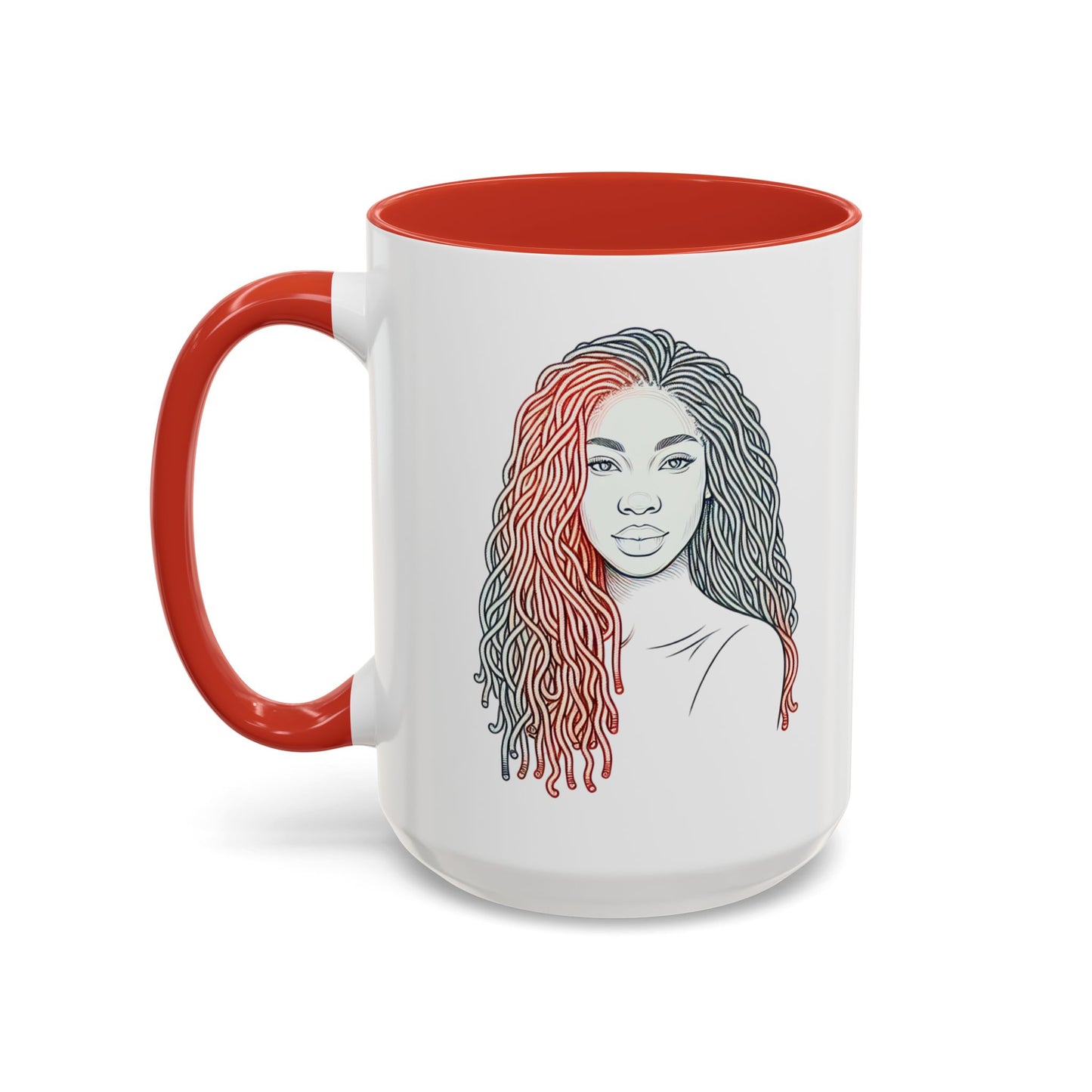 Artistic Accent Coffee Mug. Afrocentric Gift Afro Hair Black American African Girl