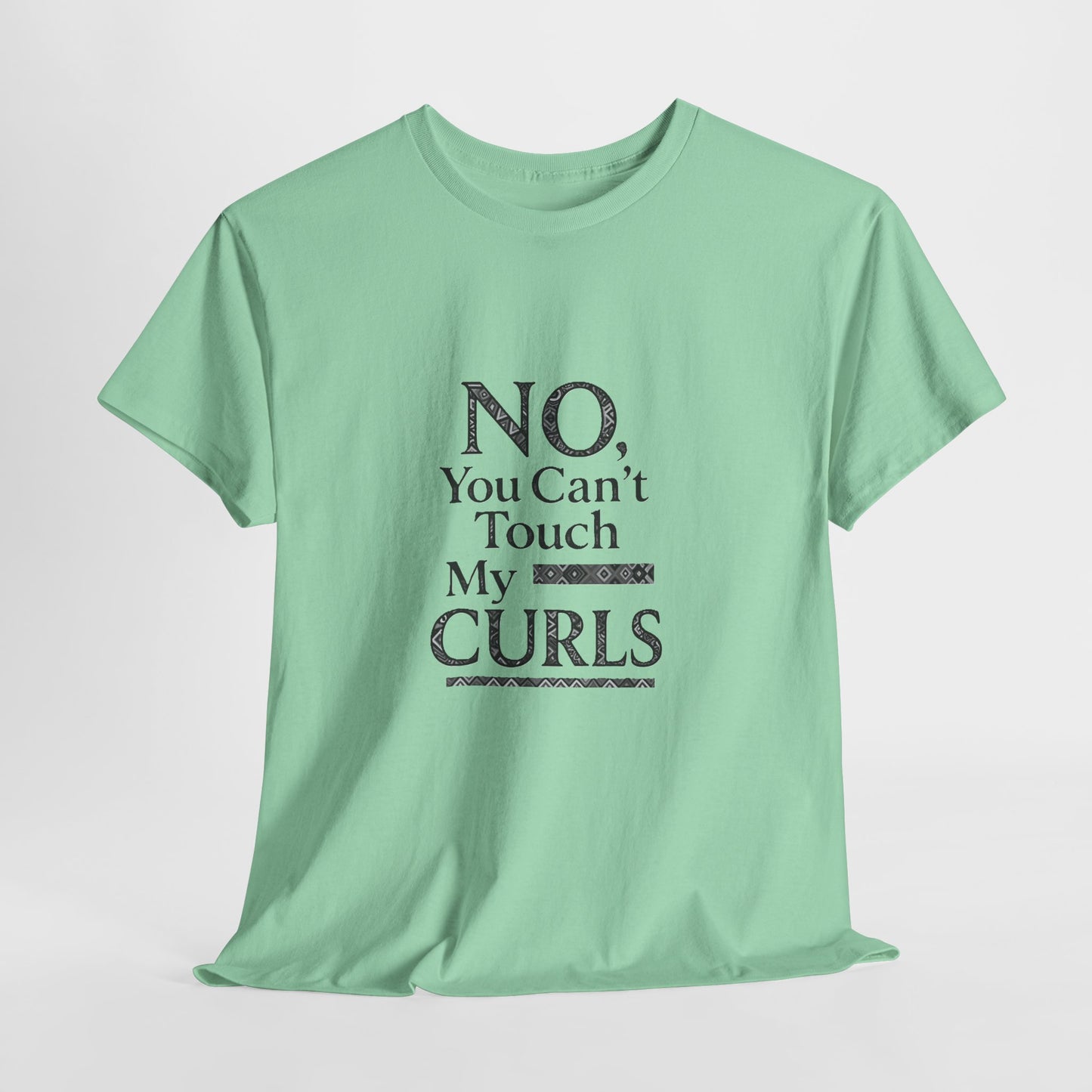 NO, You Can't Touch My Curls Casual Wear Gift for Locs Lovers Afro Hair Black American African Girl T-shirt