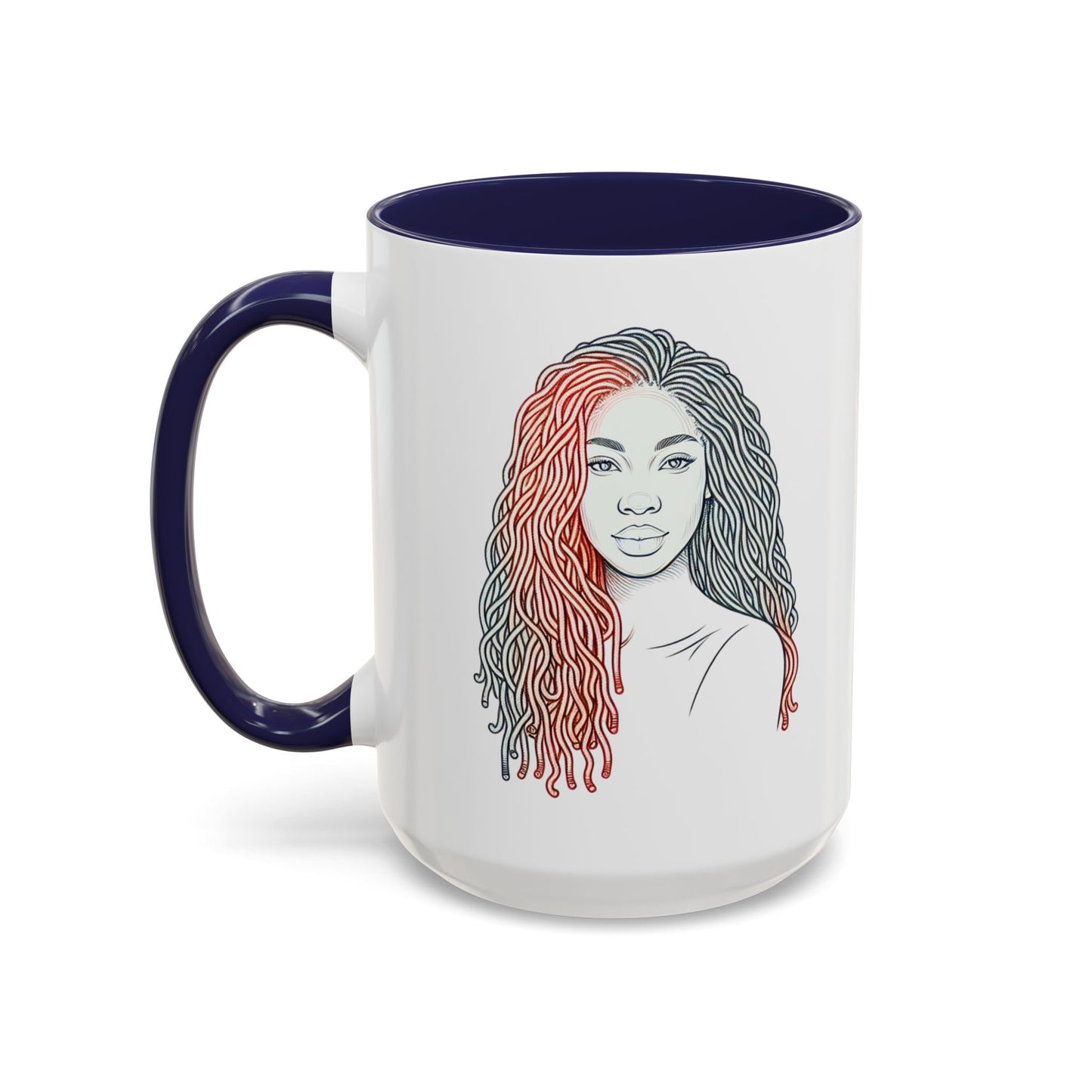 Artistic Accent Coffee Mug. Afrocentric Gift Afro Hair Black American African Girl